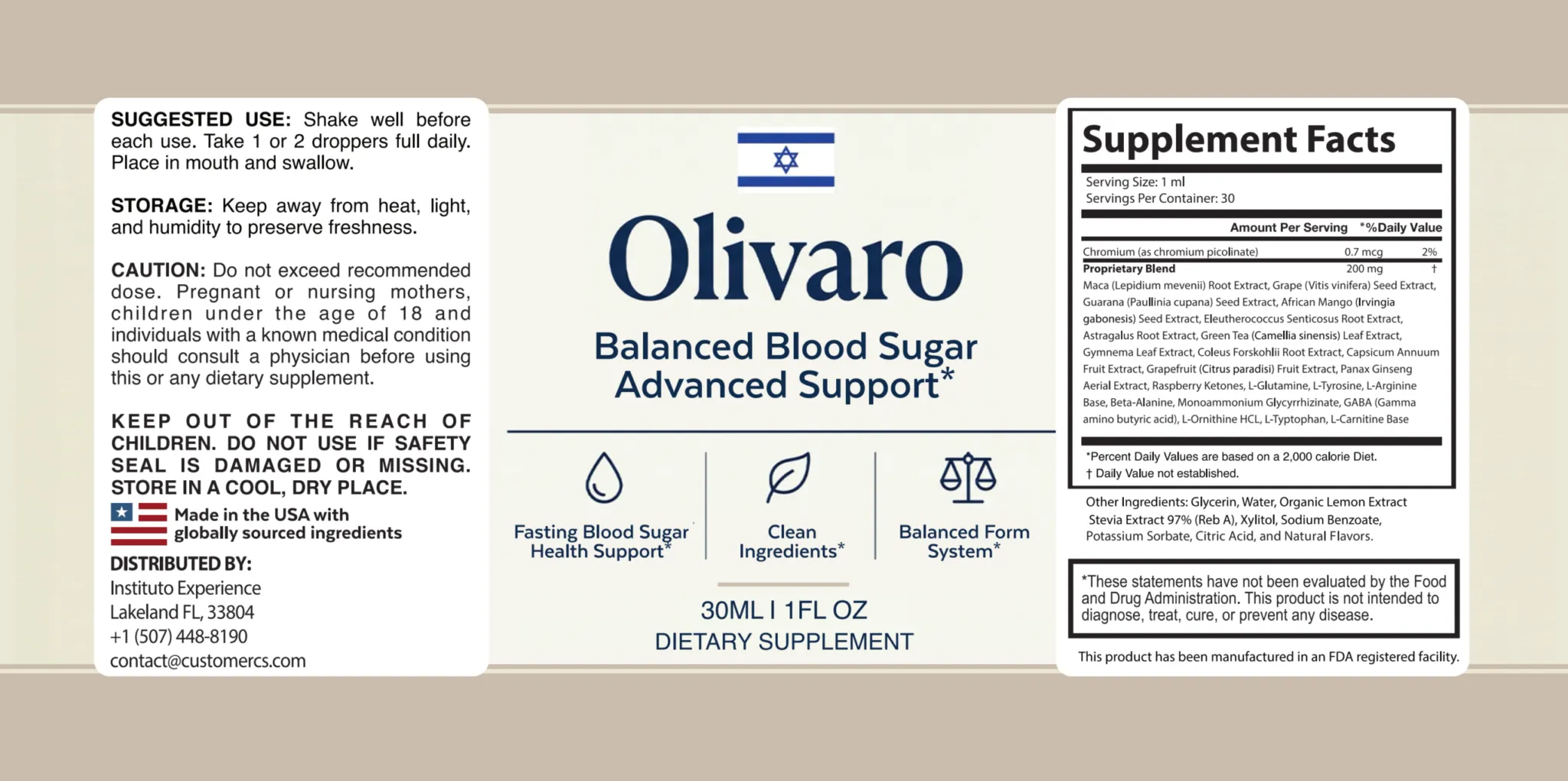 Olivaro Supplement Facts